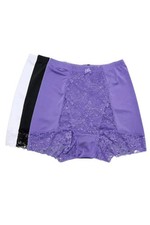 Rhonda Shear Women's 3pk Pin-Up Panty w/ Lace Detail Black/White