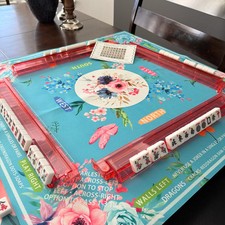 Mahjong Mat for Table with Drawstring Bag   31.5 Inch American Mahjong Mat