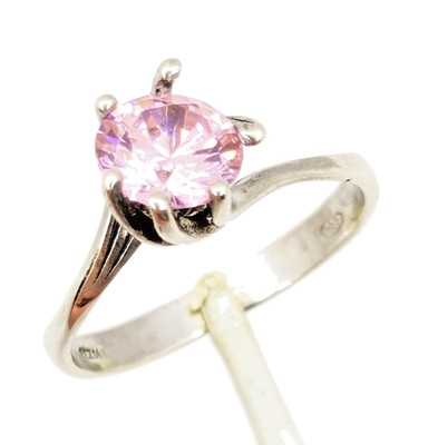 Vintage Luxury RING Silver 925 with Chic Bright Stone -size: 8US (18mm)| UA #138