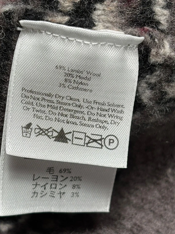 Cárdigan suéter Eddie Bauer mezcla de lana de cordero frente abierto para mujer M/L marrón a rayas Foto 4 de 4