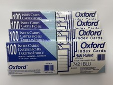NOS Vintage Oxford 800 Ruled Index Cards Pack Blue 7421BLU 4" x 6" Made in USA