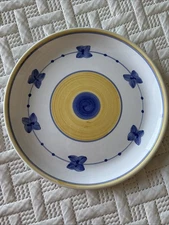 Vintage CALECA MARINA ITALY 11.25" Dinner Plate(s) Blue & Yellow Hand Painted