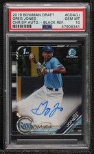 2019 Bowman Draft Chrome Pick Black Refractor 24/75 Greg Jones PSA 10 Auto 5i1