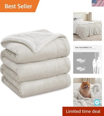 GentleSoft Sherpa Fleece Blankets King Size for Bed, Non-Heated, Thick and Wa...
