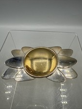 Vintage Givenchy Flower Hair Barrette Gold Silver Tone Signed 3.5 France