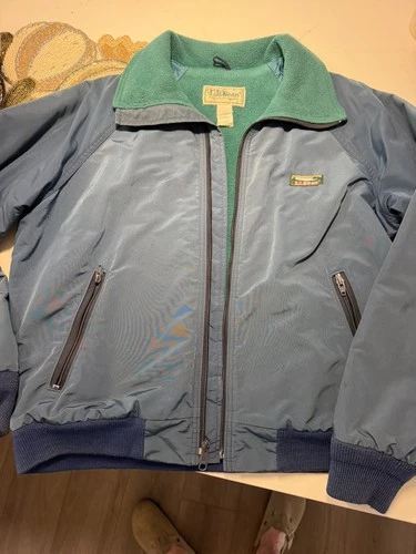 Vintage LL Bean Jacket Mens L Blue Fleece Lined Made In USA video thumbnail