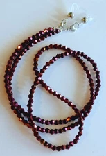 NEW! EYEGLASS CHAIN 27" METALLIC MAGENTA Beaded Holder Strap Reading Glasses