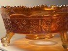 1930s Fenton Marigold Carnival Glass 8 1/2" Bowl - Butterfly and Berry