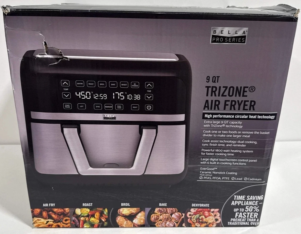 bella PRO - 9-qt. TriZone Touchscreen Air Fryer with Dual Flex Basket
Opens in a new window or tab