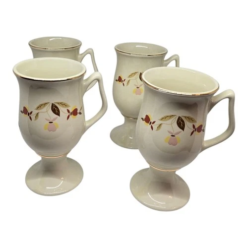 NALCC Autumn Leaf Hall China Jewel Tea Irish Coffee Mugs Set of 4-1991 LTD ED