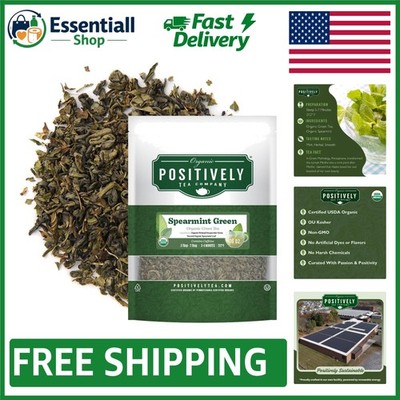 USDA Organic Spearmint Green Tea - 1 lb Loose Leaf for Wellness and Refreshment