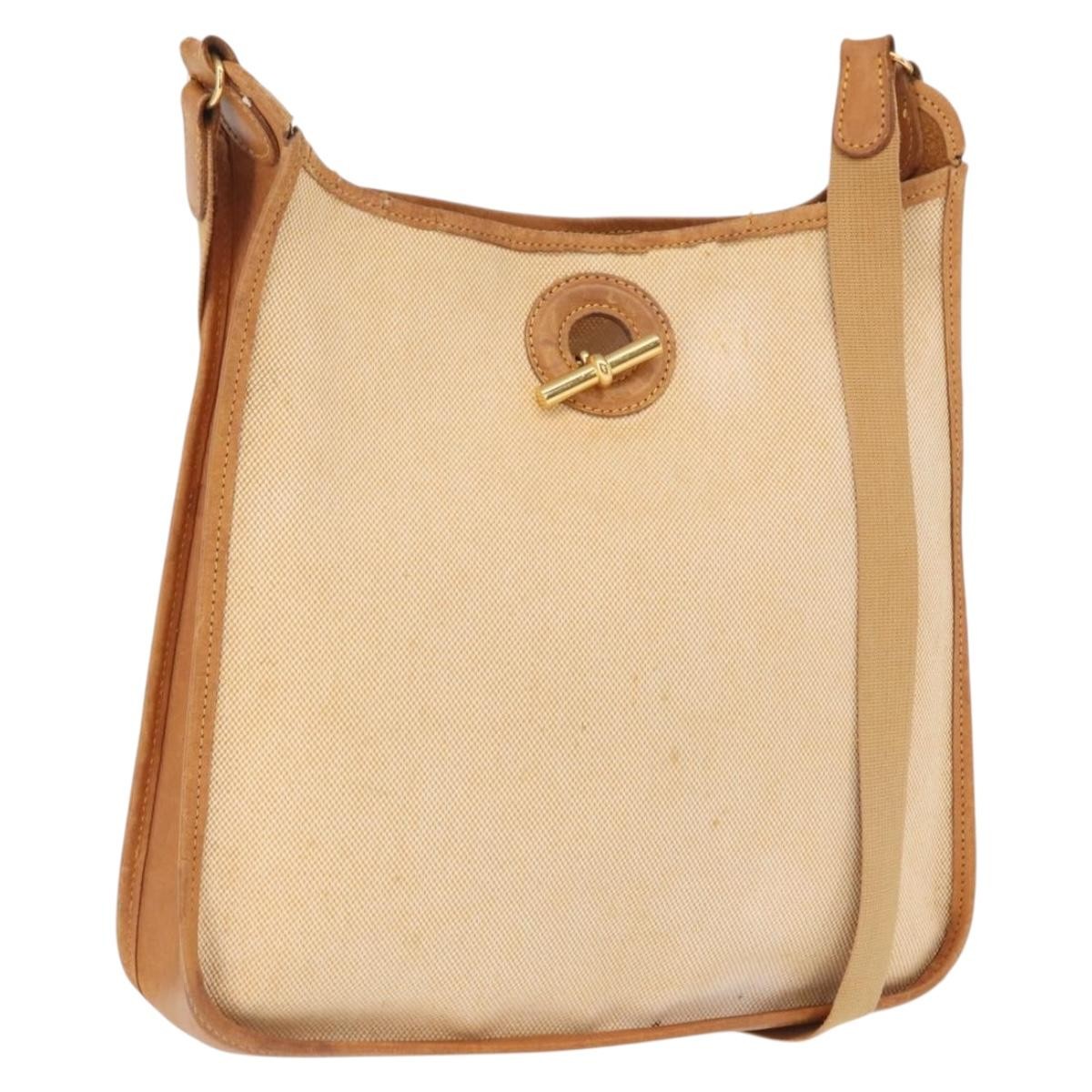 HERMES Vespa PM Shoulder Bag Canvas Beige Gold Auth mr1763 | eBay