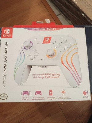 PDP Afterglow Wave Wireless Switch Controller - White RGB LED