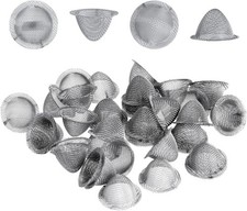 40PCS Tobacco Smoking Pipe Metal Filter Screen Steel Mesh Concave Bowl Style ELH