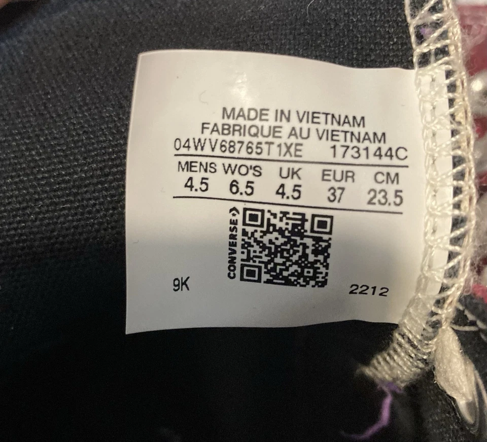 Mujer 6.5 Top Alto Rosa y Plata Brillo Converse All Star Foto 4 de 4