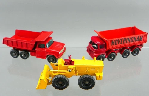 Vintage 1960s Matchbox Lesney Diecast Tractor Shovel Hoveringham Dump Truck Lot
