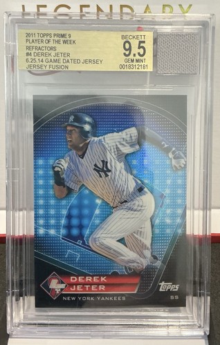 2011 Topps Prime 9 #4 Derek Jeter BGS 9.5 GAME USED JERSEY PATCH 6/25/14