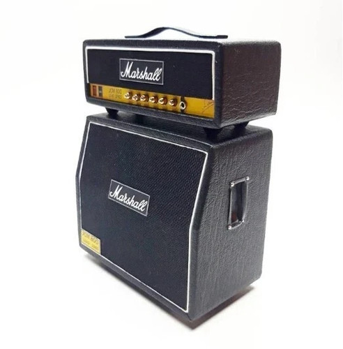 Miniature M4r5h4ll Style Amp 2 stack Set Black 1:12 Scale Music Display Gift - Picture 2 of 4