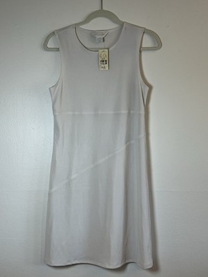 Vintage Express Tricot Dress Sz 9/10 Beige Jersey Pullover Sleeveless Shift NWT