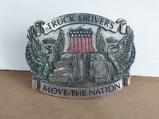 Vintage Truck Drivers Move The Nation Eagle Belt Buckle 1987 USA