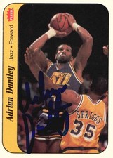 Adrian Dantley Signed 1986-87 Fleer Stickers #3 Utah Jazz Autograph