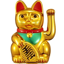 Chunful 6 Inch Lucky Cat Waving Arm Maneki Neko Lucky Beckoning Feng Shui Wea...
