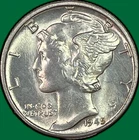 1945 Mercury Dime Brilliant Uncirculated BU Coin #40668