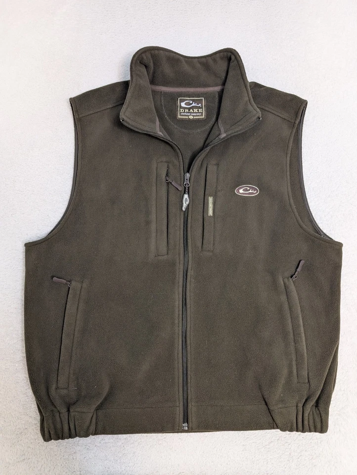 Drake Waterfowl Systems Vest Men’s XL Green Fleece Full Zip Magnattach Hunting - Image 2 of 4