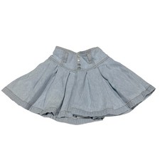 Y2K Vintage Jordache Girls Light Wash Denim Pleated Skirt Size 6 High Waist