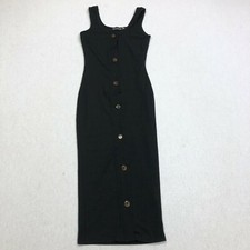 Pretty Little Thing Womens US 0 Black Ribbed Bodycon Ribbed Sleeveless Dress L4