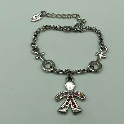 SELENA Armband funkelnde Person Charm silberfarben Kette Weihnachten Party Disco
