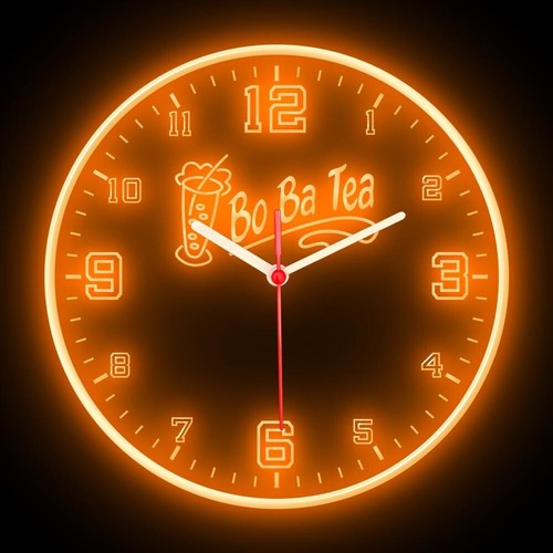 Boba Tee Bubble Cafe Bar Shop Wohndeko bunt flexibel Neon Uhr 10" - Bild 4 von 16