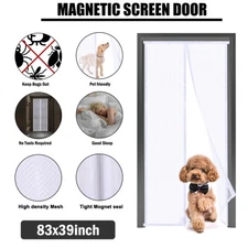 Heavy Duty Magnetic Screen Door Hands-Free Mosquito Mesh Anti Bugs Fly Curtain