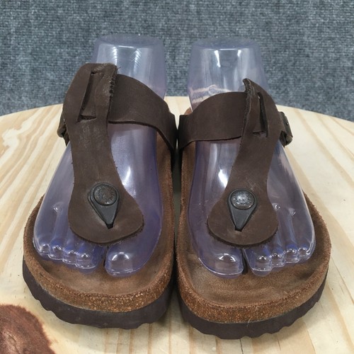 Sandalias Betula By Birkenstock para mujer 36 tanga cuero marrón puntera informales planas - Imagen 7 de 15