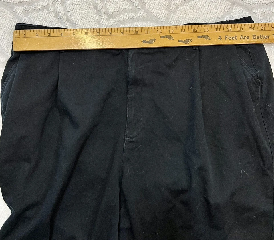 Pantalones de trabajo informales plisados chinos Cabin Creek para mujer talla 28W negros 100 % algodón 42x29 Foto 4 de 4