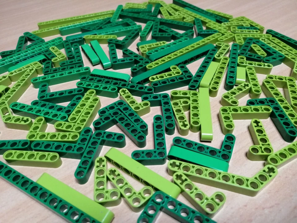 LEGO TECHNIC Konvolut Liftarme grün / Lochstangen Technik Sammlung - Bild 3 von 4