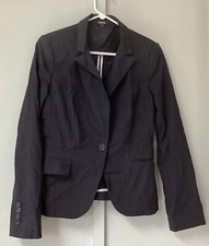 EXPRESS Women  s Black Blazer Jacket Size 8 One Button Career Long Sleeve