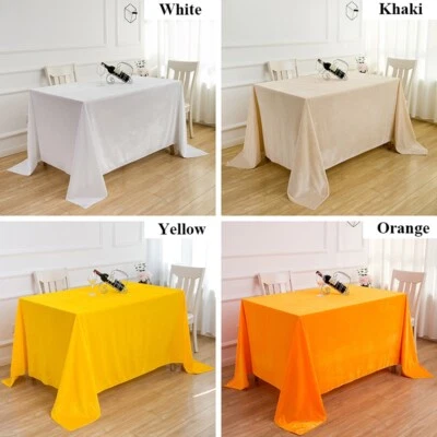 Pleuche Rechteckig Schlicht Tischdecke Abdeckung Stoff für Ess Hochzeit Party - Bild 1 von 4