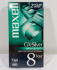 Maxell GX-SILVER High Quality VHS T-160 8 Hour Video Tape NOS Factory Sealed