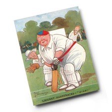 A6 PRINT - Vintage Cricket Humour - "Wide!" (Rotund Batter)