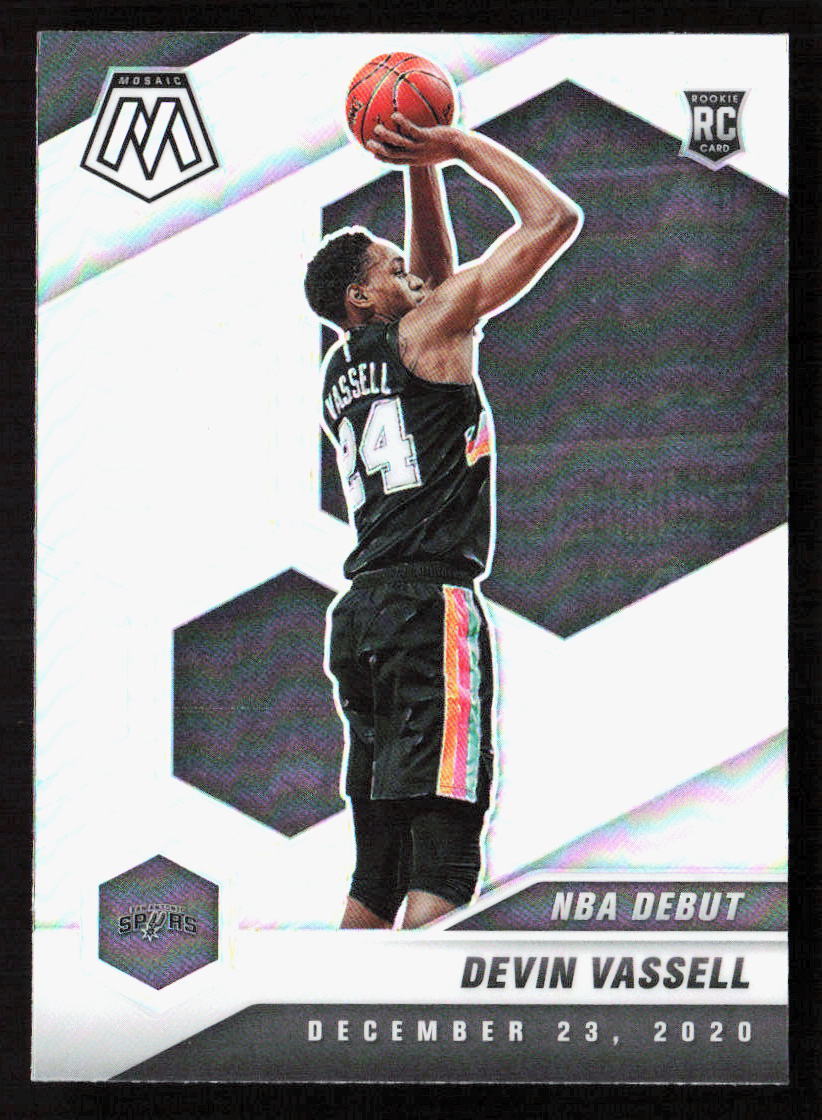 2020-21 Panini Mosaic Devin Vassell NBA Debut Silver Prizm Rookie RC #278