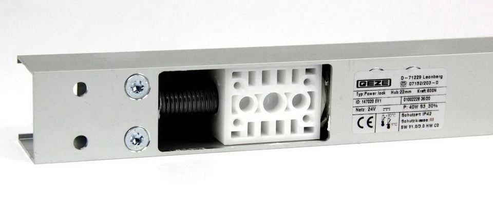 GEZE 147020 Entraînement Électrique Verriegelungsantrieb Power Lock Argent 24VDC - Photo 3/4