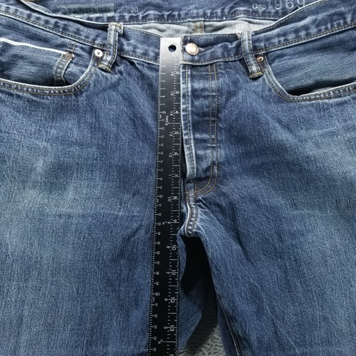 Gap 1969 Jeans Mens 36x30 Blue Standard Selvedge Button Fly Dark Wash Denim - Picture 11 of 12