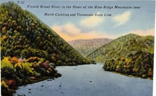 French Broad River Blue Ridge Mountains North Carolina NC Tennessee TN Postcard