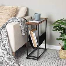HOOBRO Side Table Narrow End Table Industrial Bedside Tables 45 x 18 x 55 cm