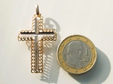 BEAU PENDENTIF / CROIX ANCIENNE 1950/60 en OR 18K 750/1000° / Hauteur 3,5cm