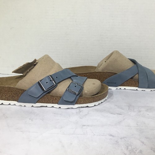 Birkenstock Women’s Sz 7 EU 38 Narrow Yao Balance Dove Nubuck Slides Y23-1261 - Picture 4 of 10