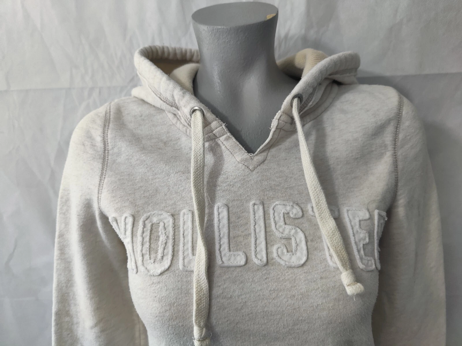 OFF WHITE Felpa con cappuccio Hollister Off bianca con cappuccio avorio pullover taglia JRS S