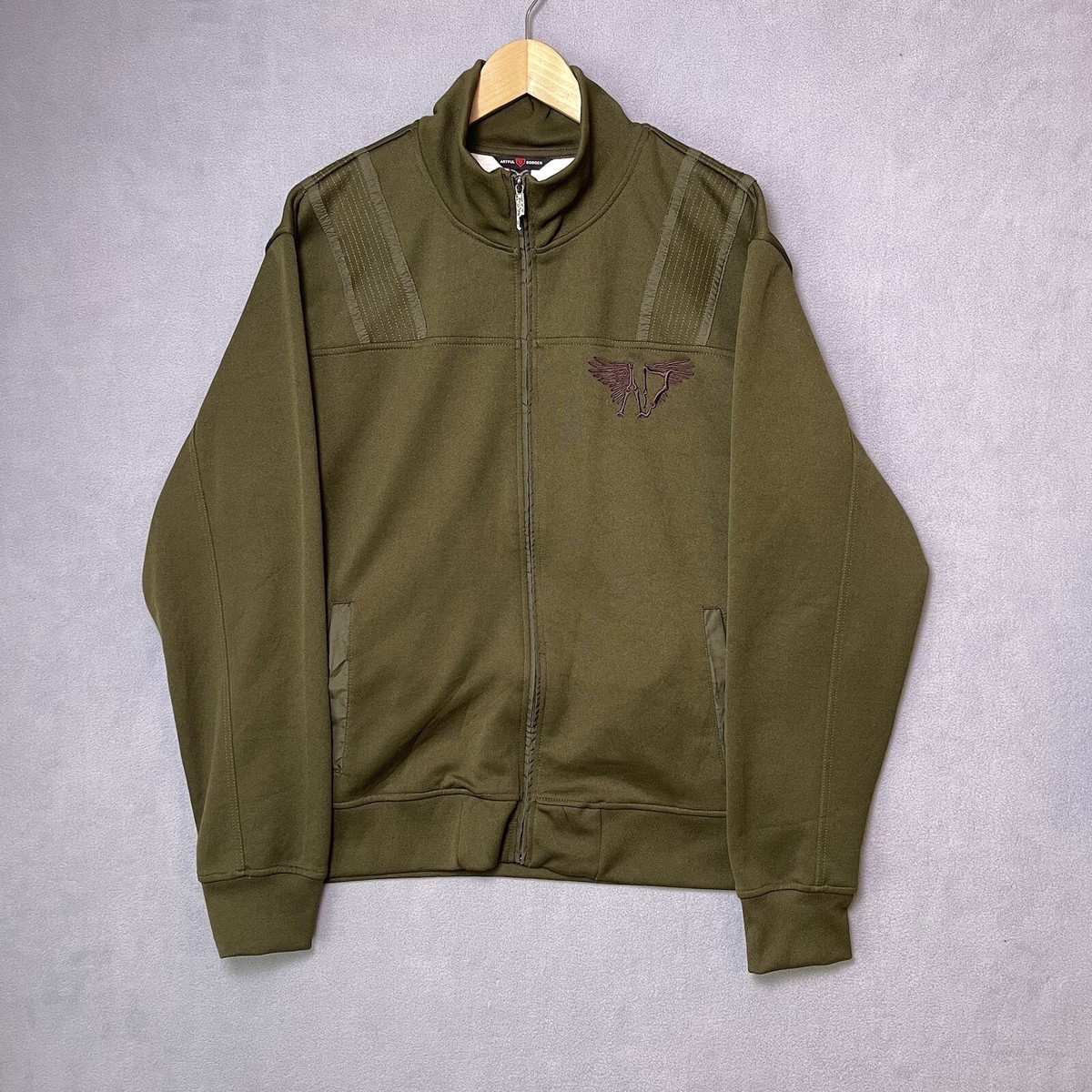 Artful Dodger Sweatshirt Men's XXL Green Full Zip Embroidered