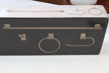 Bellevue GEBHS12224 Quadro 4 Piece Bathroom Hardware Set - Brass